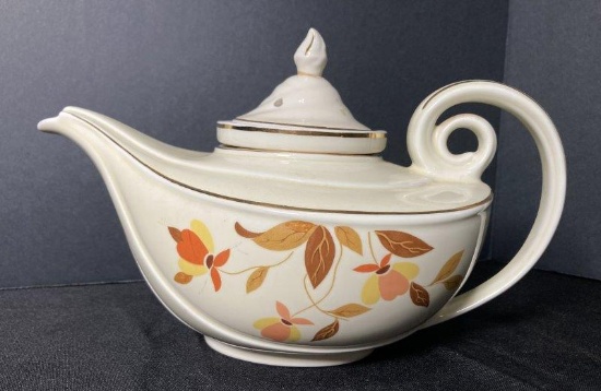 Vintage Hall Jewel Autumn Leaf Aladdin Teapot With Tea Infuser