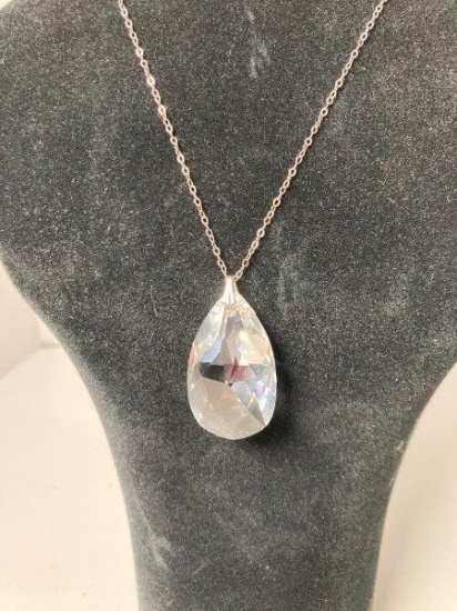 Chandelier Pendant Necklace With Sterling Chain