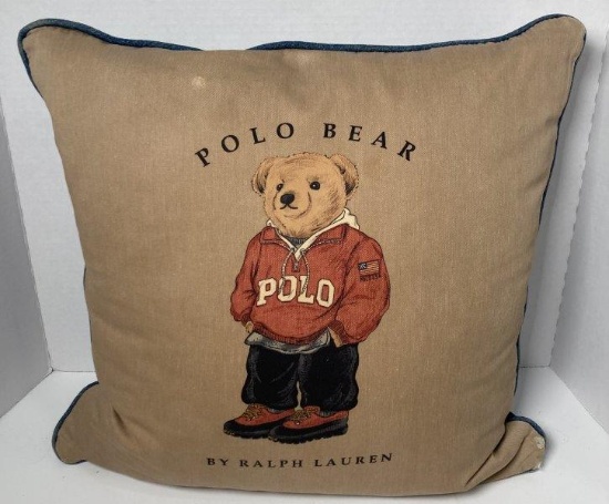 Vintage Ralph Lauren Polo Bear Denim Accent Pillow