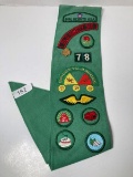 Vintage Girl Scouts Juniors Badge Sash With Patches and Pins