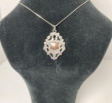 Sterling Silver English Pendant With Chain