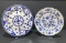 2 Blue & White Plates