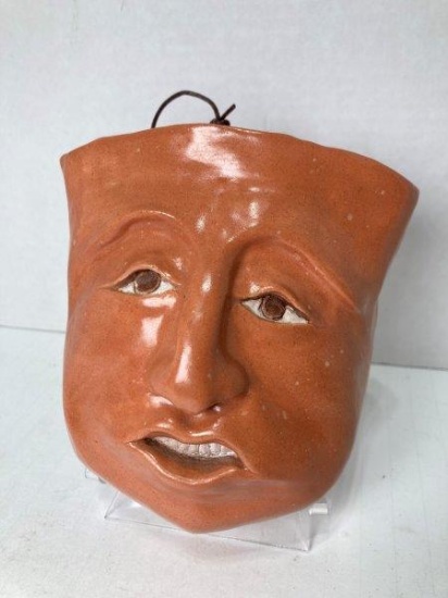 Pottery Face Wall Pocket ARTIST SIGNED