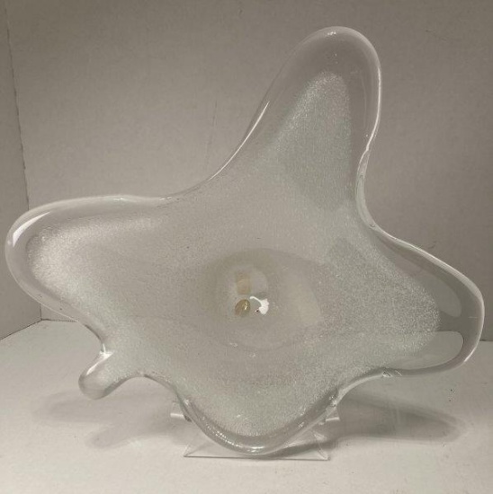 Murano Art Glass Biomorphic Sommerso Bowl