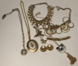 Gold Toned Jewelry Lot with Locket