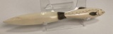 Figural Hand Carved Bone Letter Opener