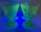 Four Anchor Hocking Cameo Ballerina Uranium Footed Glasses