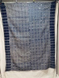 Blue and White Overshot Coverlet