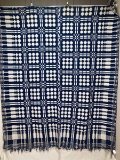 Blue and White Overshot Coverlet