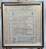 Early Needlework Sampler Dated 1821
