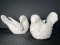 Pair of Santini Alabaster Peace Doves