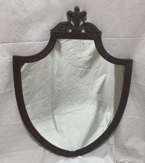 Antique Carved Shield Mirror