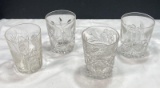 Four Cut Glass Juice Glasses