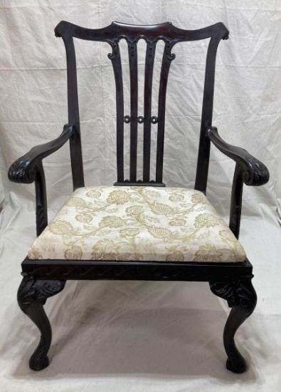 Antique Oversized Carved Chippendale Chair