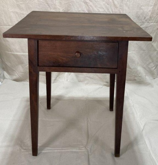 Walnut One-Drawer Stand with Splayed Legs