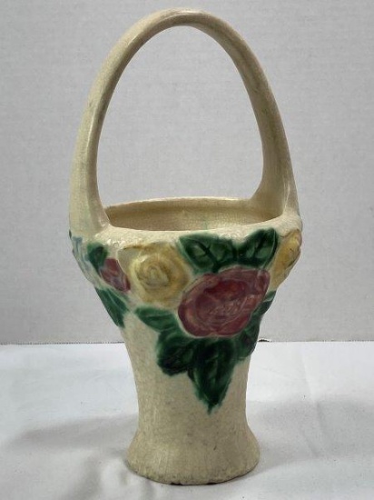 Roseville Pottery Vase Basket
