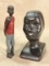 Two Folk Art Wood Carvings of African Americans