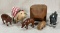 Six Folk Art Carved Pigs
