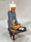 Folk Art Carving of Woman making Biscuits