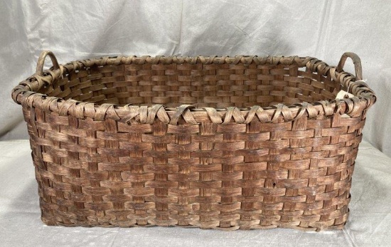 Large Woven Splint Oak Gathering Basket