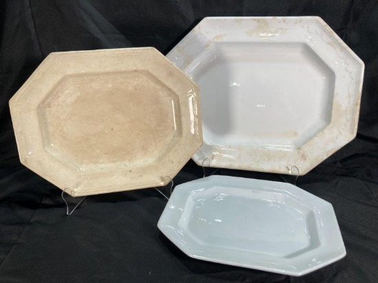 Three Ironstone Platters