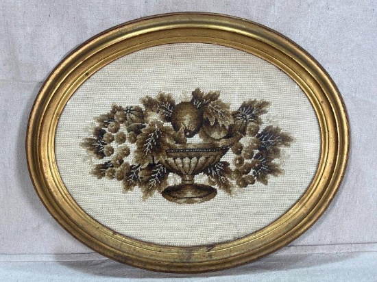 Framed Needle Point Still Life