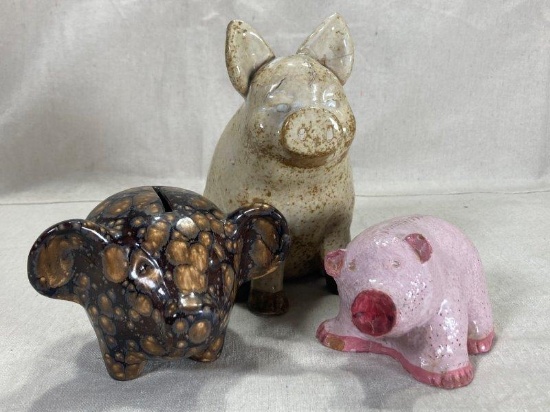 Three Pottery Pigs