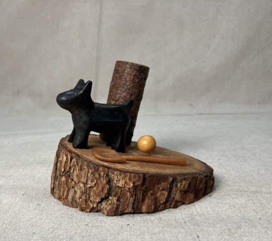 Folk Art Carving of Dog