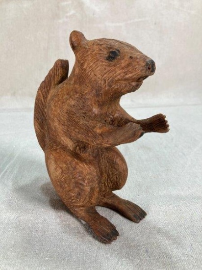 Folk Art Carved Squirrel