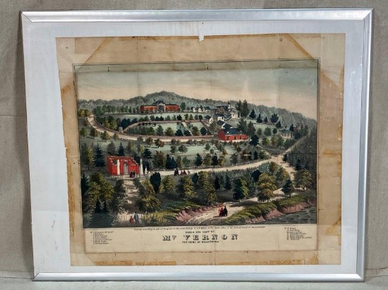 G. & F. Bill. Bird's Eye View of Mt. Vernon