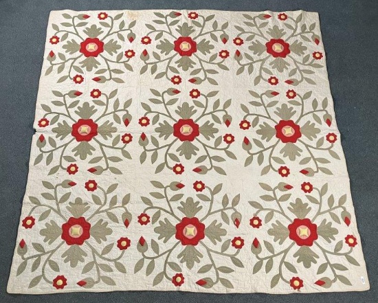 Applique Quilt, Floral Pattern