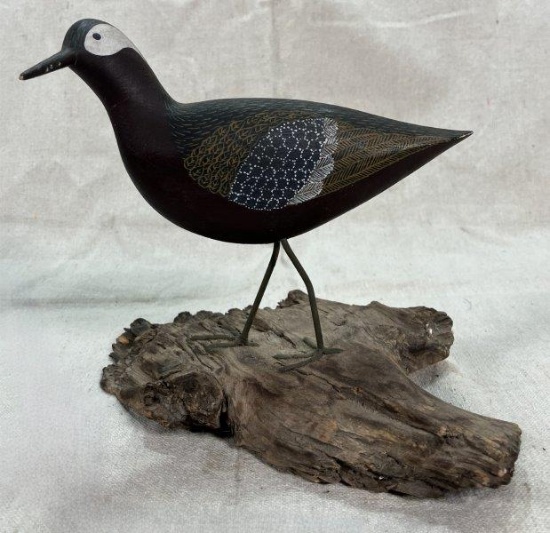 Wooden Bird Statue of Red Phalarope