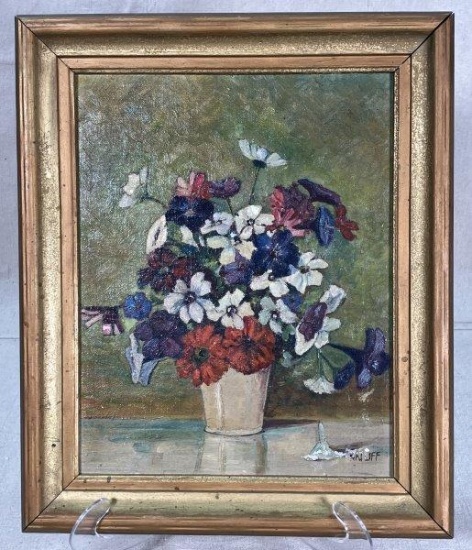 Floral Still Life Oil on Board