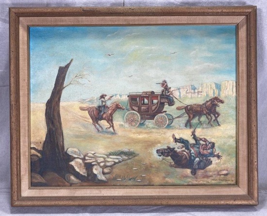 Cowboys and Outlaws Oil on Canvas Meril Thomison