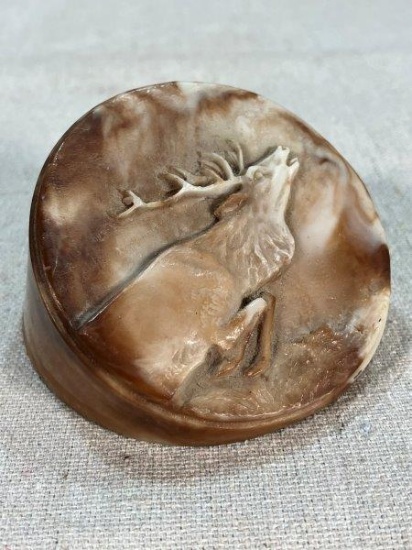 Carved Elk Paperweight