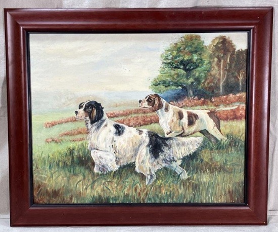 Hunting Dogs In the Field Oil On Board