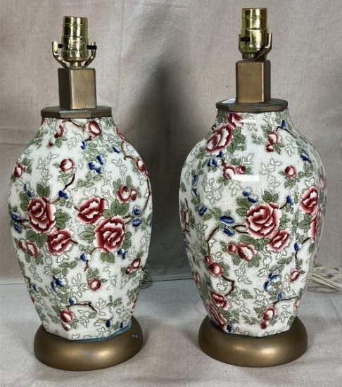 Pair of Chintz Lamps