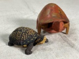 Two Folk Art Sculptures of Turtles