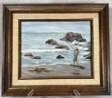 Seascape of Fisherman By Artillo Oil on Board