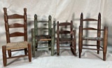 Four Antique Miniature Country Chairs