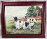 Hunting Dogs In the Field Oil On Board