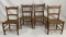 Set of Four Country Chairs with Woven Seats