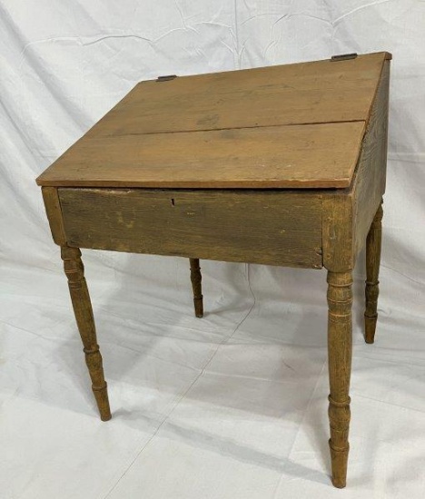 Southern Mustard-Painted Slant Front Desk