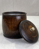 Round Oak Tea Caddy