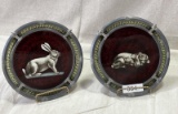 Two Round Leaded and Stained Glass Art