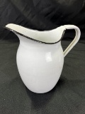 Small White Enamelware Pitcher