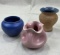 Group of Three Miniature W.J. Gordy Vases