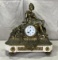E. De. Labroue Parisian Gilt Bronze Figurative Mantel Clock
