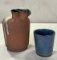 Signed Studio Pottery Pitcher and Tumbler