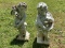 Pair of Painted Concrete Putti Garden Figures – Allegories of the Seasons